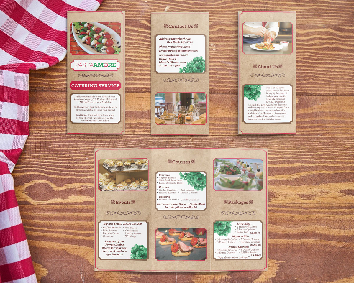 Pasta Amore Trifold Brochure